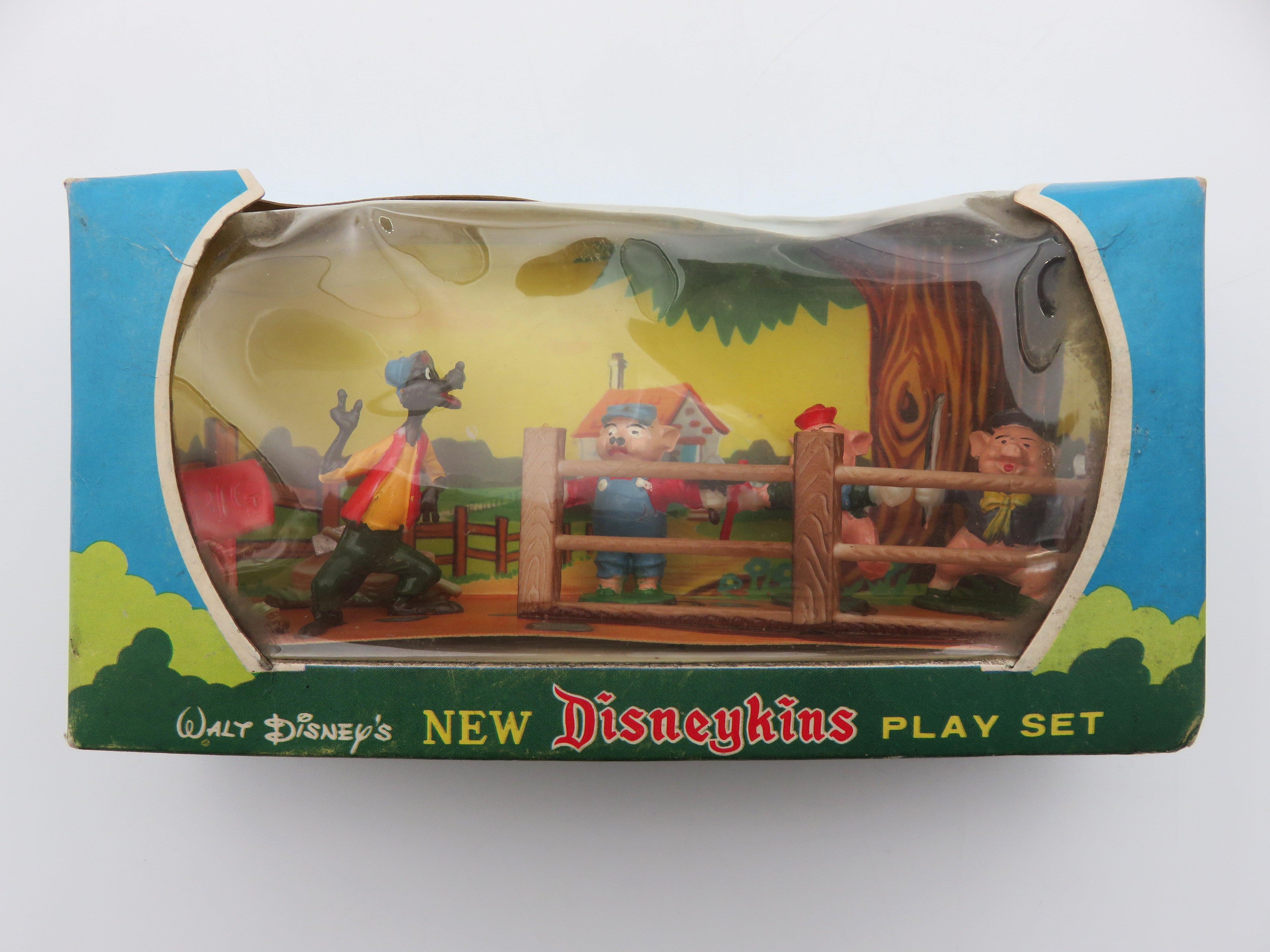 VINTAGE Disneykins Three Little Pigs Play Set - Louis Marx & Co./Marx Toys (c. 1960s) Collectibles